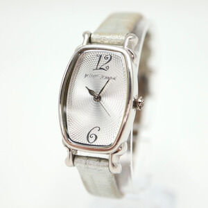 Betsey Johnson Womens Silver Tone Watch 20mm Oval Dial Leather Strap New Battery